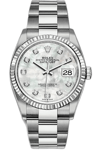 Rolex Datejust Oystersteel — Fluted Bezel Mother-of-Pearl Diamond | Ref. 126234