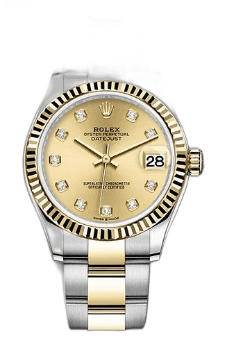 Rolex Datejust 31 Yellow Rolesor — Fluted Bezel Champagne Diamond Dial | Ref. 278273