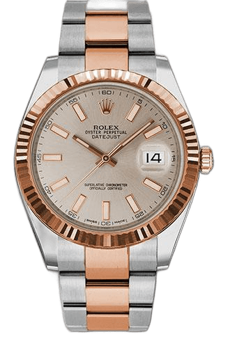 Rolex Datejust 41 Everose Rolesor — Sundust Index Dial, Fluted Bezel | Ref. 126331
