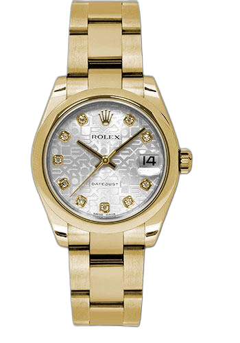 Rolex Datejust Yellow Gold Datejust 31 Watch - Domed Bezel - Silver Jubilee Diamond Dial - Oyster Bracelet - 178248 sjdo 31mm #178248 (2