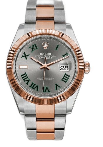 Rolex Datejust 41 Everose Rolesor — Slate Grey-Green Roman Dial | Ref. 126331