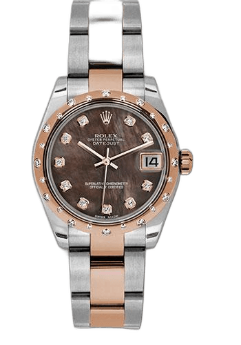 Rolex Datejust 31 Everose Rolesor — 24 Diamond Bezel Dark Mother-Of-Pearl Diamond Dial | Ref. 178341