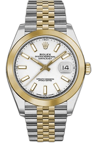 Datejust Steel and Yellow Gold Rolesor Datejust 41 Watch - Smooth Bezel - White Index Dial - Jubilee Bracelet - 126303 wij 41mm Yellow Rolesor White Index Dial Rolex Ref. 126303
