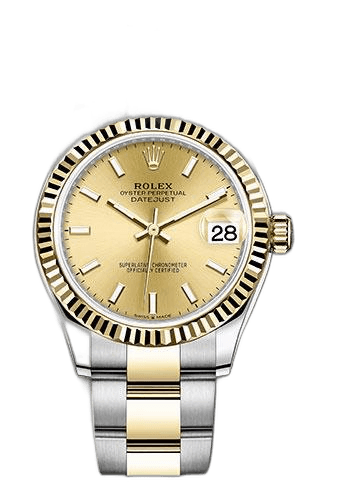 Rolex Datejust Yellow Rolesor — Fluted Bezel Champagne Index Dial | Ref. 278273
