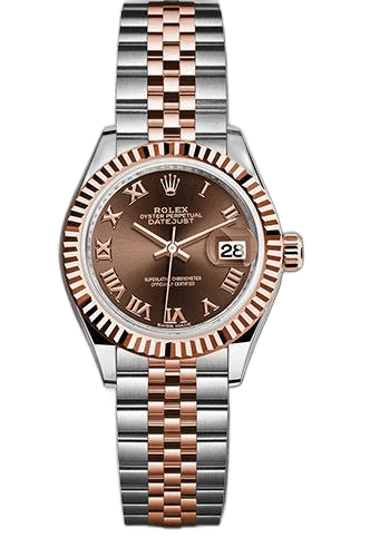 Datejust Steel and Everose Gold Rolesor Lady-Datejust 28 Watch - Fluted Bezel - Chocolate Roman Dial - Jubilee Bracelet - 279171 chorj 28mm Everose Rolesor Fluted Bezel Chocolate Roman Dial · Rolex 279171 (2