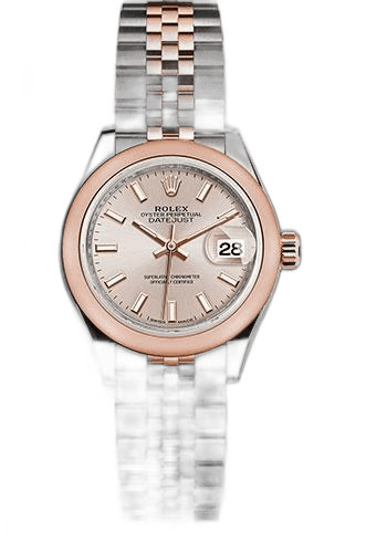 Rolex Lady-Datejust 28 Everose Rolesor — Sundust Index Dial | Ref. 279161