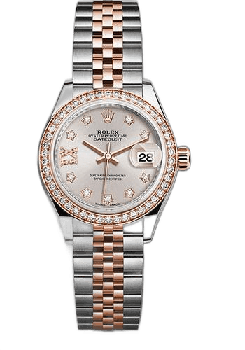 Rolex Datejust Everose Rolesor — Diamond Bezel Sundust Diamond Star Dial | Lady-Datejust 28