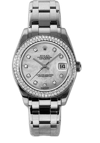 Rolex Datejust Pearlmaster 34 White Gold — Mother-of-Pearl Diamond Dial | Ref. 81339
