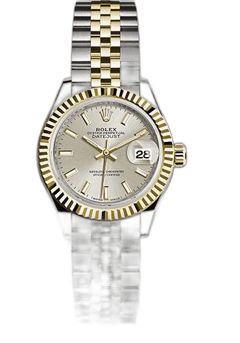 Rolex Lady-Datejust 28 Yellow Rolesor — Silver Index Dial | Ref. 279173