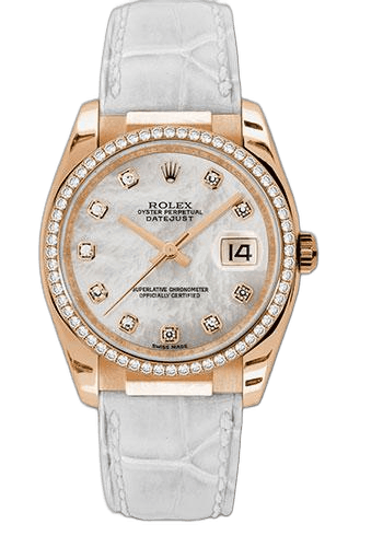 Rolex Datejust Gold — 60-Diamond Bezel Mother-of-Pearl Diamond Dial | Ref. 116185