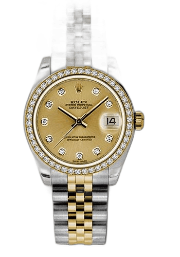 Rolex Datejust 31 Yellow Rolesor — 46-Diamond Bezel Champagne Diamond Dial | Ref. 178383