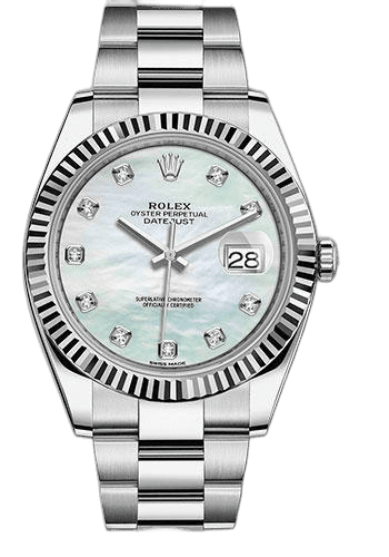 Rolex Datejust 41 White Rolesor — White MOP Diamond Dial | Ref. 126334