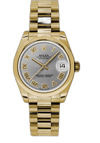 Rolex Datejust 31 Yellow Gold — Gray Roman Dial | Ref. 178248