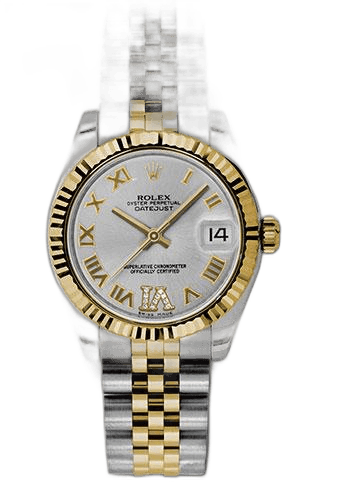 Rolex Datejust 31 Yellow Rolesor — Fluted Bezel Silver Diamond Roman VI Dial | Ref. 178273
