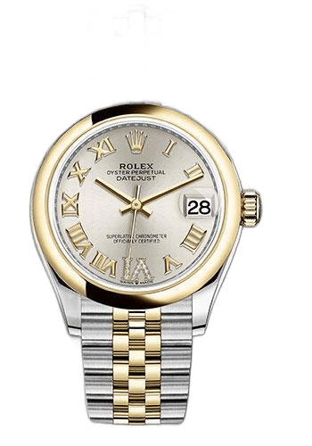 Rolex 31mm Yellow Rolesor Silver Diamond Roman Six Dial Datejust Steel and Yellow Gold Datejust 31 Watch - Domed Bezel - Silver Diamond Roman Six Dial - Jubilee Bracelet - 278243 sdr6j
