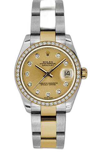 Rolex Datejust 31 Yellow Rolesor — 46-Diamond Bezel Champagne Diamond Dial | Ref. 178383