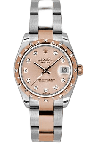 Rolex Datejust Everose Rolesor — Pink Diamond Dial, 24-Diamond Bezel | Ref. 178341