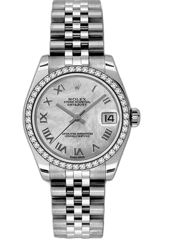 Rolex Datejust White Rolesor — Mother-Of-Pearl Roman Dial | Ref. 178384