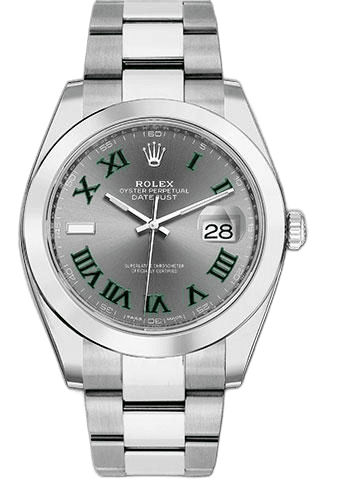 Rolex Datejust 41 Steel — Slate Green Roman Dial | Ref. 126300