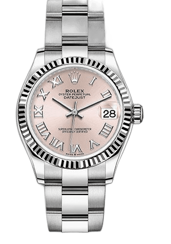 Rolex Datejust 31 White Rolesor — Pink Roman Dial, Fluted Bezel | Ref. 278274