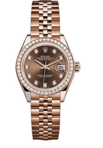 Rolex Lady-Datejust 28 Everose Gold — Chocolate Diamond Dial | Ref. 279135RBR