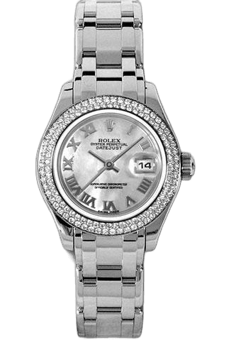 Rolex Datejust 29 White Gold — Diamond Bezel Mother-Of-Pearl Roman Dial | Ref. 80339