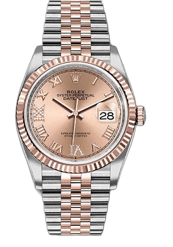 Rolex Datejust Everose Rolesor — Fluted Bezel, Rose Roman Dial | Ref. Unknown