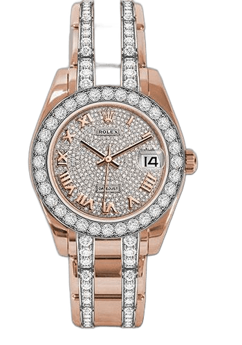 Rolex Datejust Gold — Diamond-Paved Roman Dial | Ref. 81285