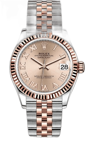 Rolex Datejust 31 Everose Rolesor — Dark Rhodium Fluted Bezel Dial | Ref. 278271