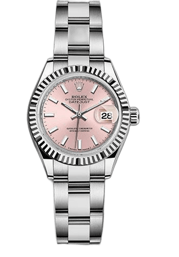 Rolex Lady-Datejust White Rolesor — Fluted Bezel Pink Index Dial | Ref. 279174