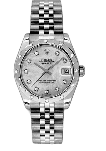 Rolex Datejust 31 White Rolesor — 24 Diamond Bezel Mother-of-Pearl Diamond Dial | Ref. 178344