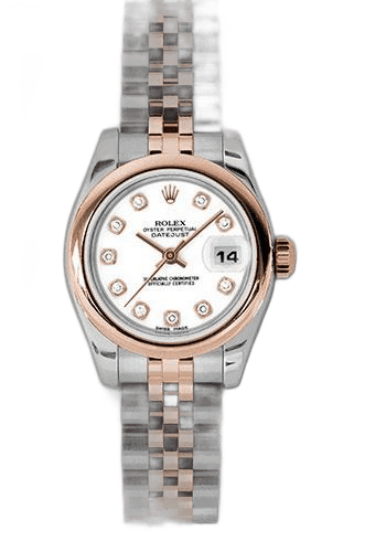 Rolex Lady-Datejust 26 Everose Rolesor — White Diamond Dial | Ref. 179161