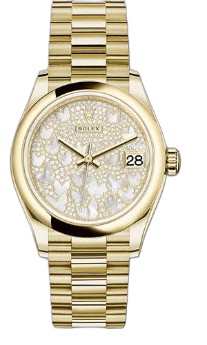 Rolex Datejust 31 Yellow Gold — Paved Mother-of-Pearl Butterfly Dial | Ref. 278248