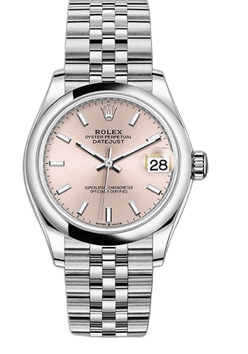 Rolex Datejust 31 White Rolesor — Pink Dial with Index Markers | Ref. 278240