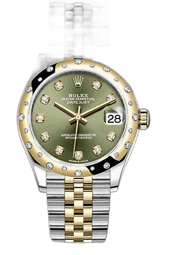 Rolex Datejust Yellow Rolesor — Olive Green Diamond Dial | Ref. 278343