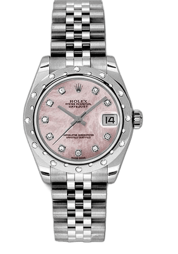 Rolex Datejust 31 White Rolesor — Pink Mother-of-Pearl Diamond Dial, 24-Diamond Bezel | Ref. 178344