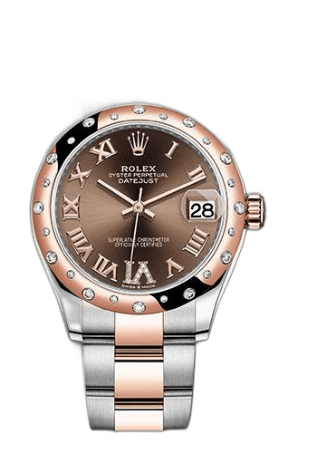 Rolex Datejust 31 Everose Rolesor — Dark Rhodium Diamond Dial, 24-Diamond Bezel