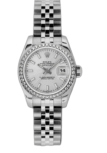 Rolex Datejust Rolesor — White Silver Dial with 46-Diamond Bezel | Ref. 179384