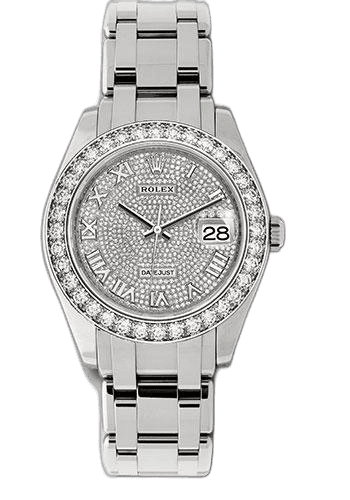 Datejust White Gold Datejust Pearlmaster 39 Watch - 36 Diamond Bezel - Diamond Paved Roman Dial - 86289 dpr 39mm 36 Diamond Bezel Diamond Paved Roman Dial — Rolex Ref. 86289