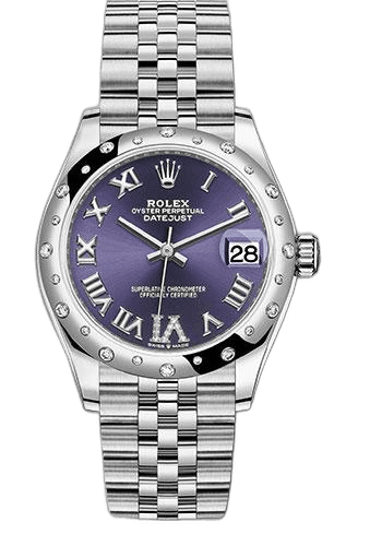 Rolex Datejust White Rolesor — Aubergine Roman Diamond 6 Dial | Ref. 278344RBR