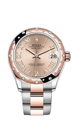 Rolex Datejust 31 Everose Rolesor — Dark Rhodium Diamond Dial, 24-Diamond Bezel | Ref. 278341RBR