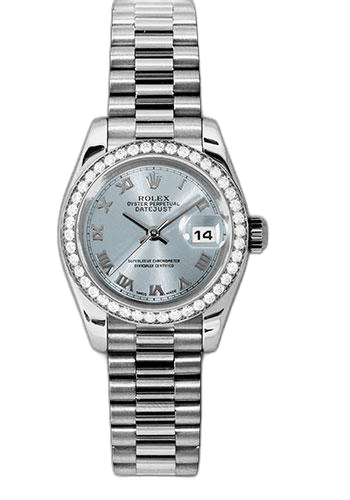 Rolex Datejust Platinum — 42 Diamond Bezel Ice Blue Roman Dial | Ref. 179136