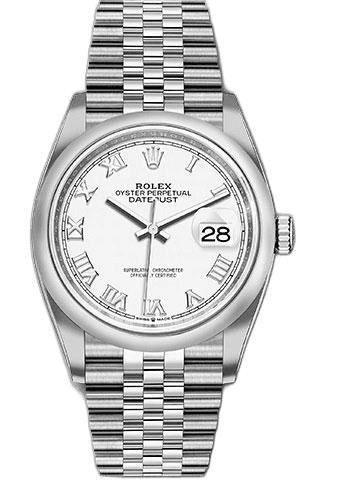 Rolex Datejust 36 Steel — White Roman Dial | Ref. 126200