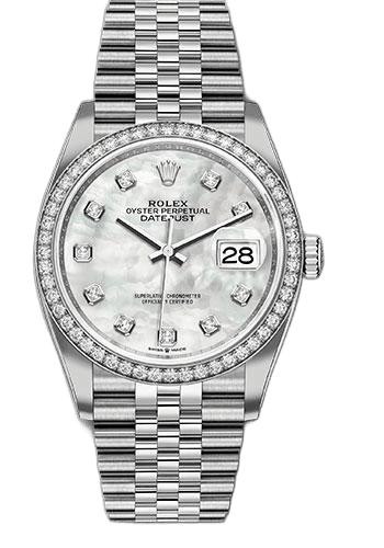 Rolex Datejust Steel — Diamond Bezel Mother-of-Pearl Diamond Dial | Ref. 126284RBR