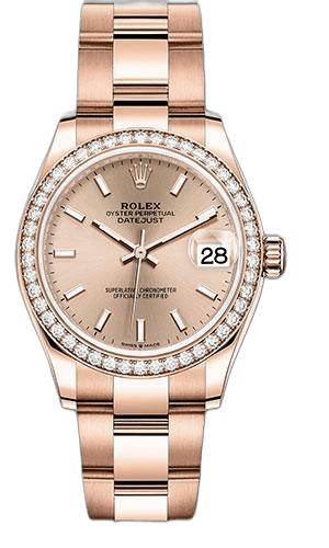 Rolex Datejust 31 Gold — Diamond Bezel Rose Index | Ref. 278285RBR