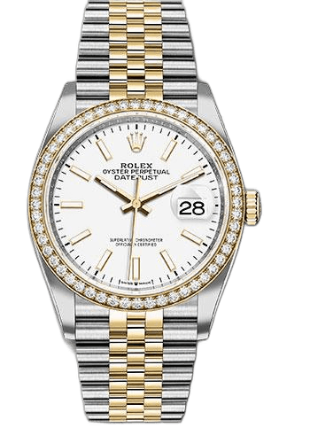 Rolex Datejust Yellow Rolesor — White Diamond-Set Index Dial | Ref. 126283RBR