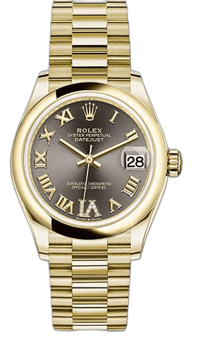Rolex Datejust 31 Yellow Gold — Dark Grey Diamond Six Dial | Ref. Lady-Datejust 31