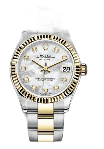 Rolex Datejust 31 Yellow Rolesor — Mother-of-Pearl Diamond Dial, Fluted Bezel | Ref. 278273
