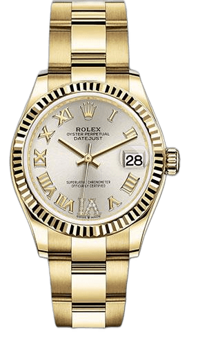 Rolex Datejust Yellow Gold — Silver Diamond Six Fluted Bezel Dial | 31 mm