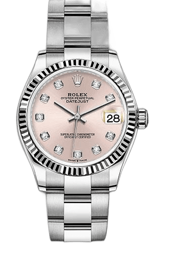 Rolex Datejust 31 White Rolesor — Pink Diamond Dial, Fluted Bezel | Ref. 278274